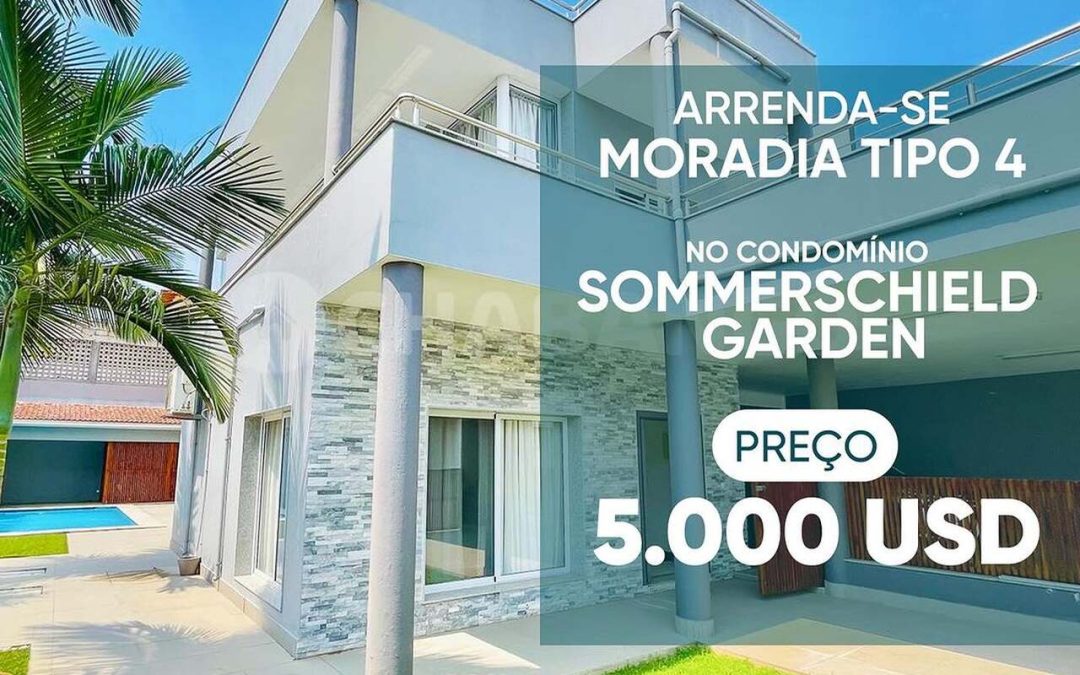 Arrenda-se moradia t3 no condomínio sommerschield garden